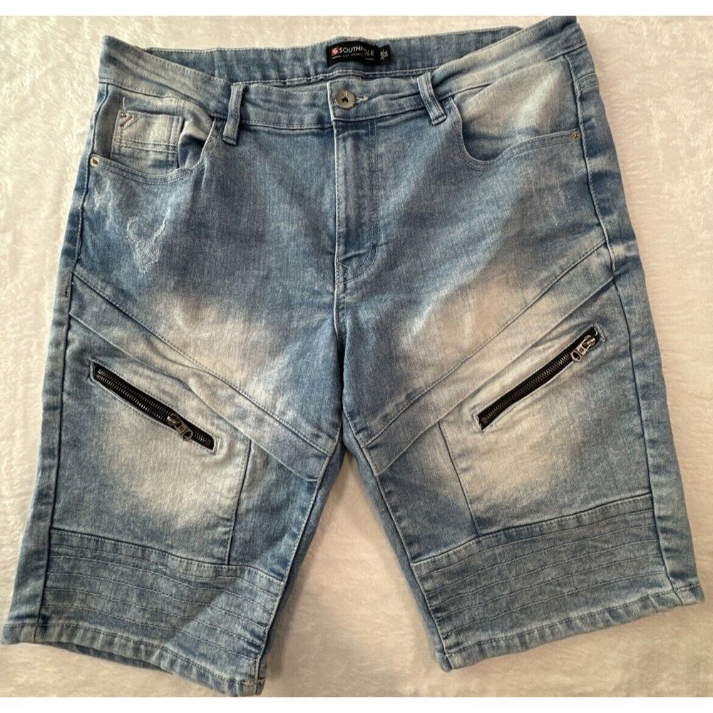 South Pole Shorts Mens 34 (Fits 36) Slim Fit Jean Denim Jorts Faded Y2K 00s VTG